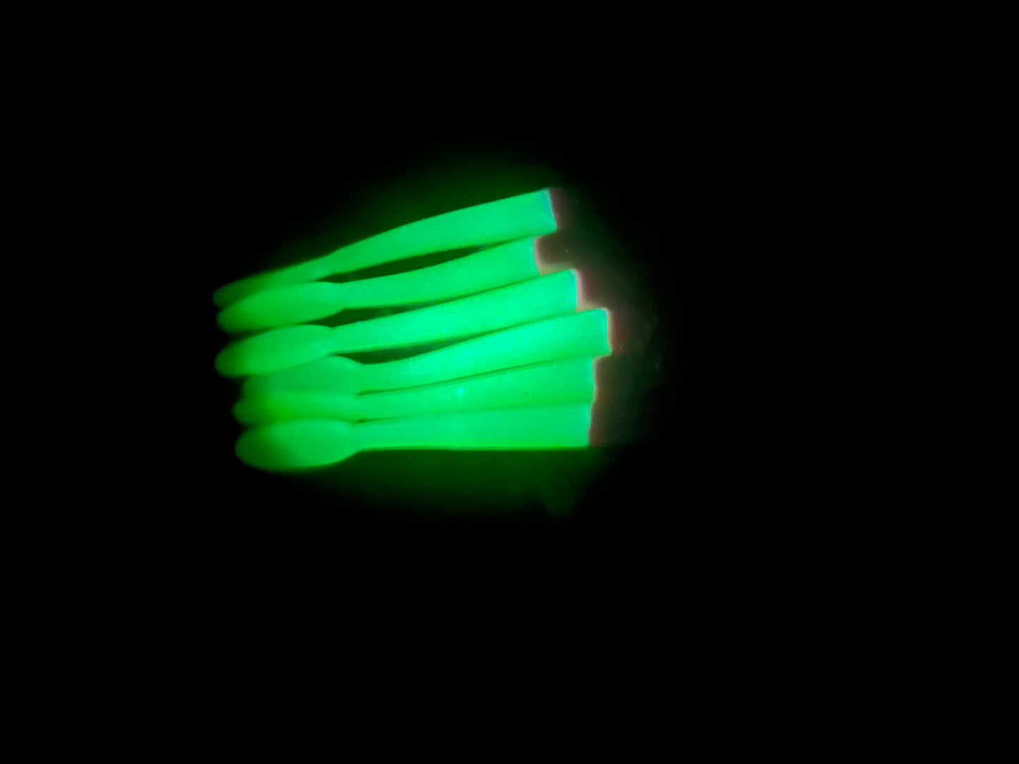5 in worm purple with glow green tail