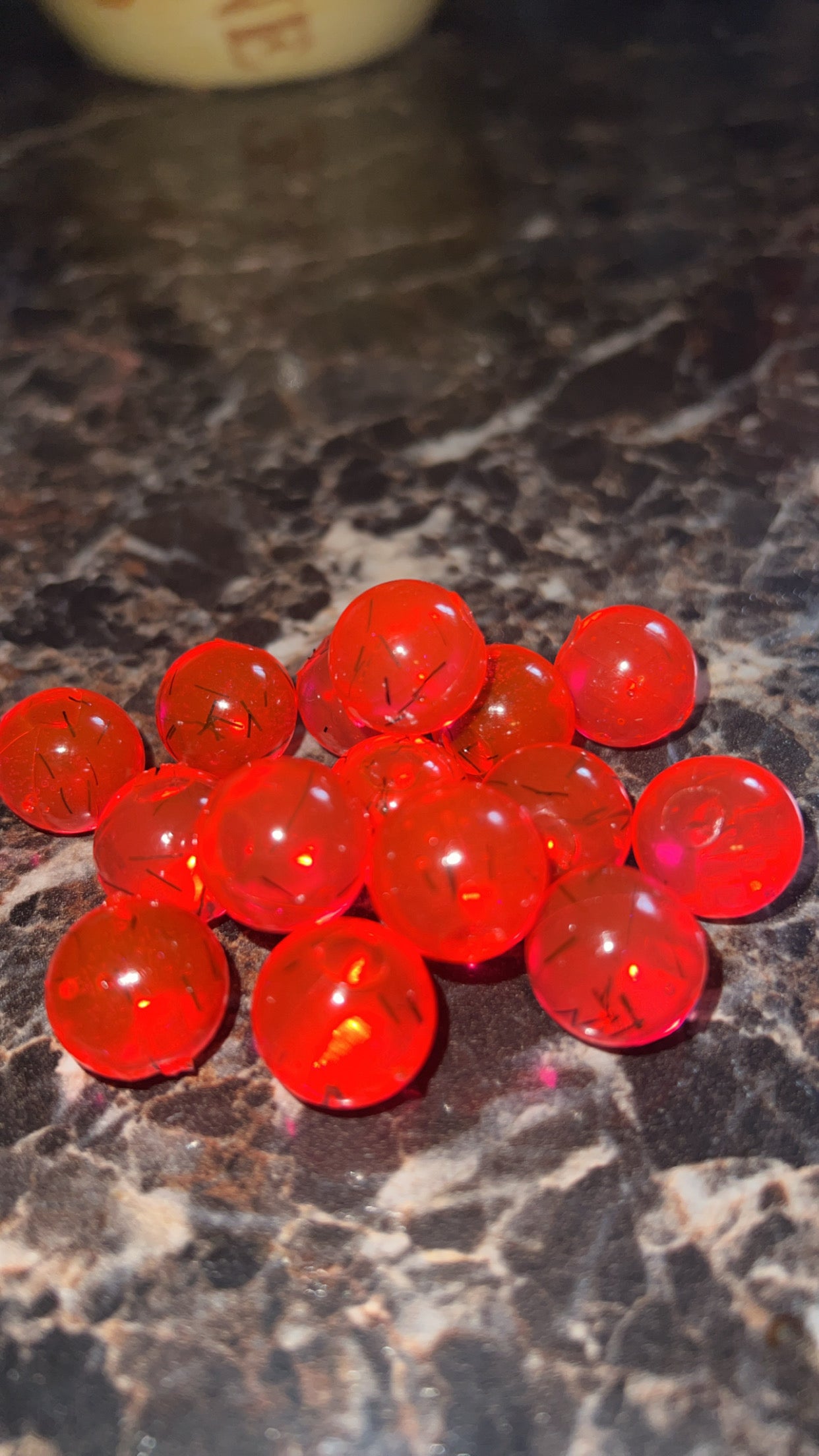 16mm translucent red with black