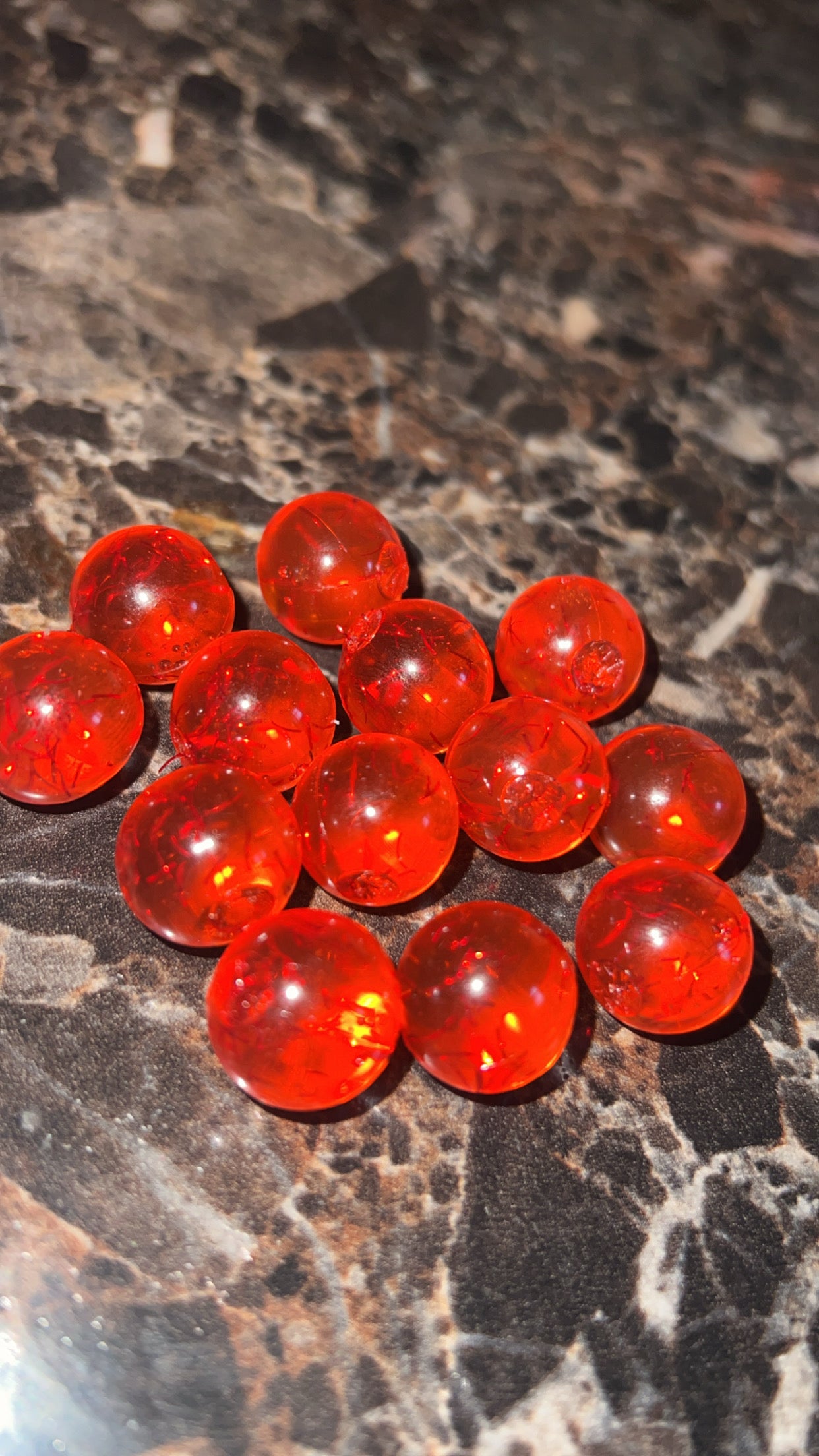 16 mm translucent tangerine red