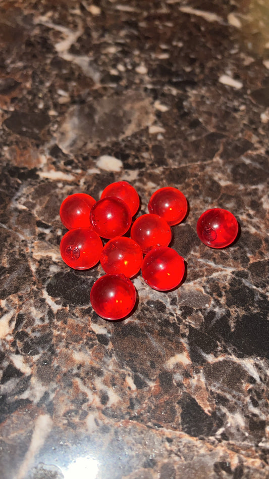 14mm translucent red bead