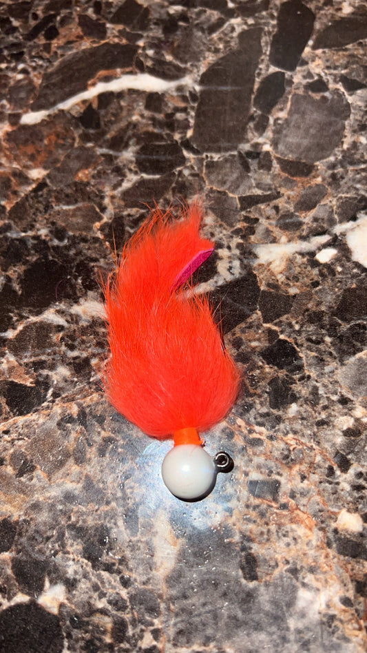 1/2oz jig white head orange body