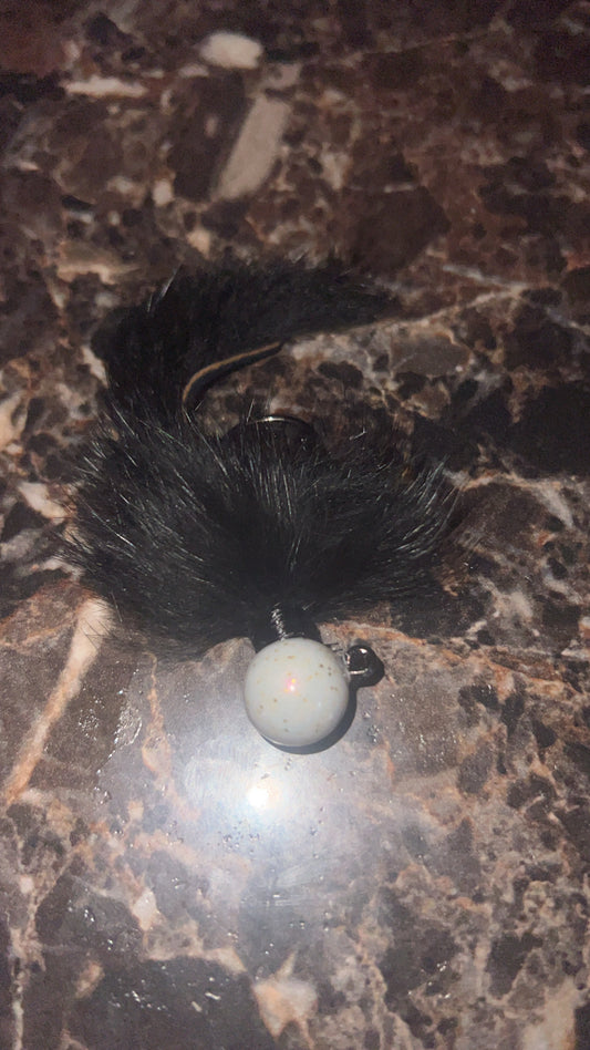 1/2oz jig white gold flake head black body