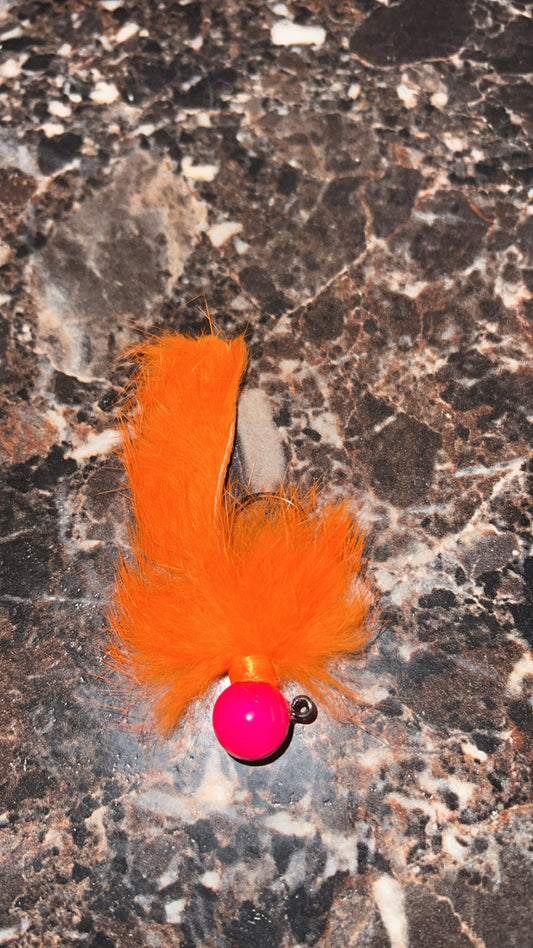 1/2oz jig bright pink head orange body