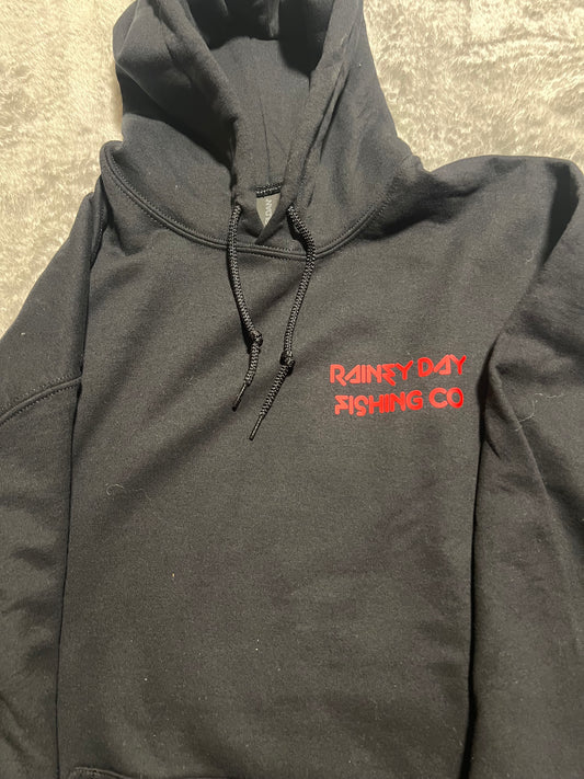 Large Red logo black hoodie