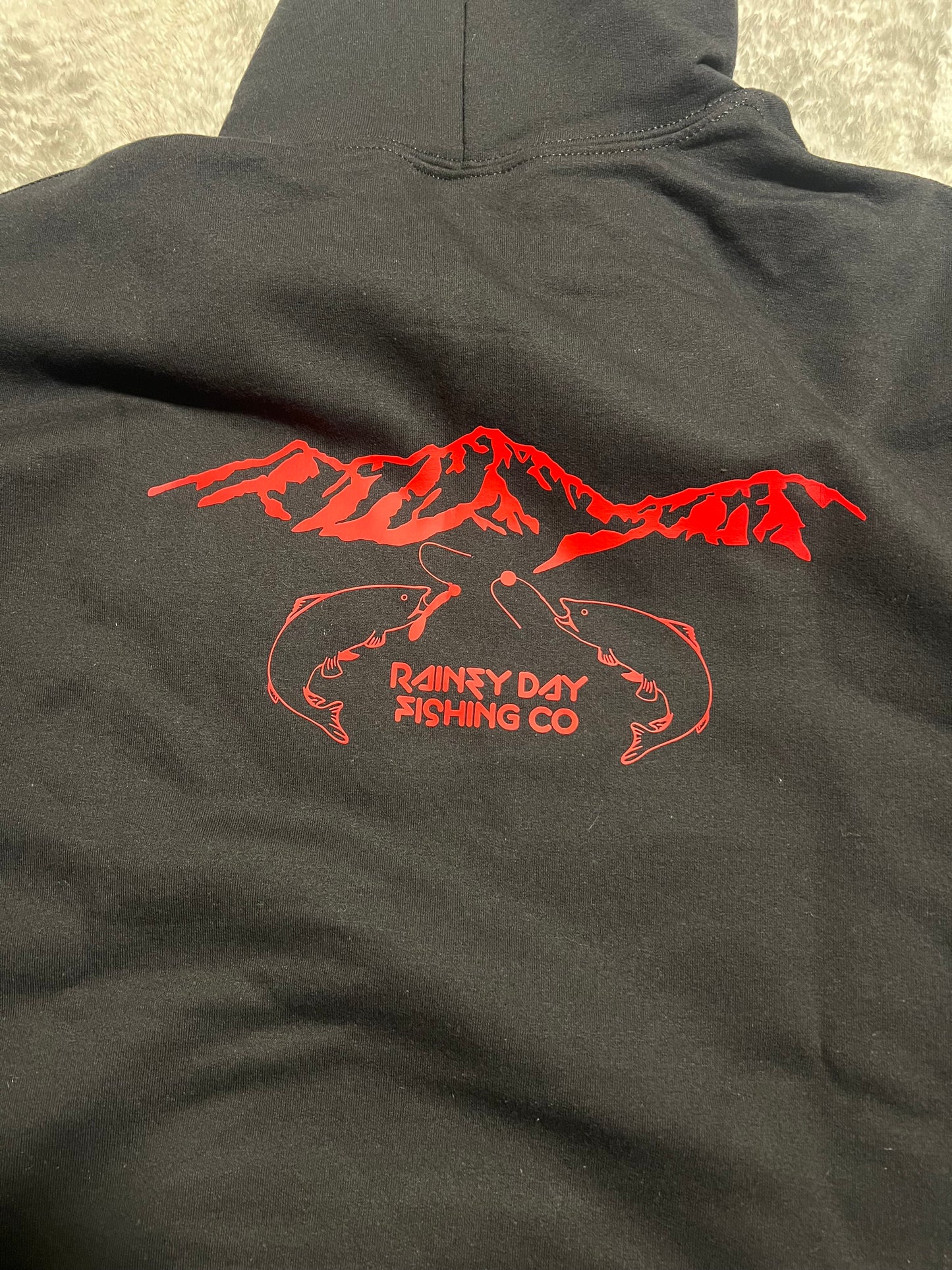 Large Red logo black hoodie