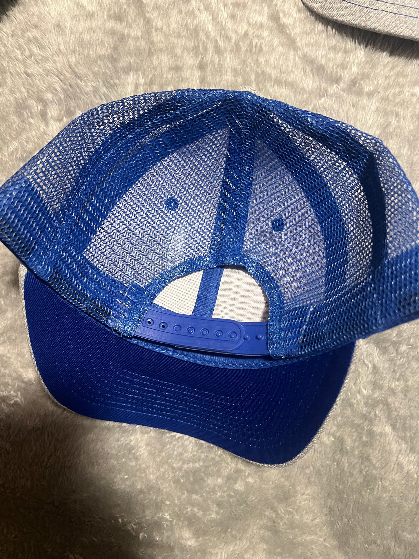 Grey blue hat